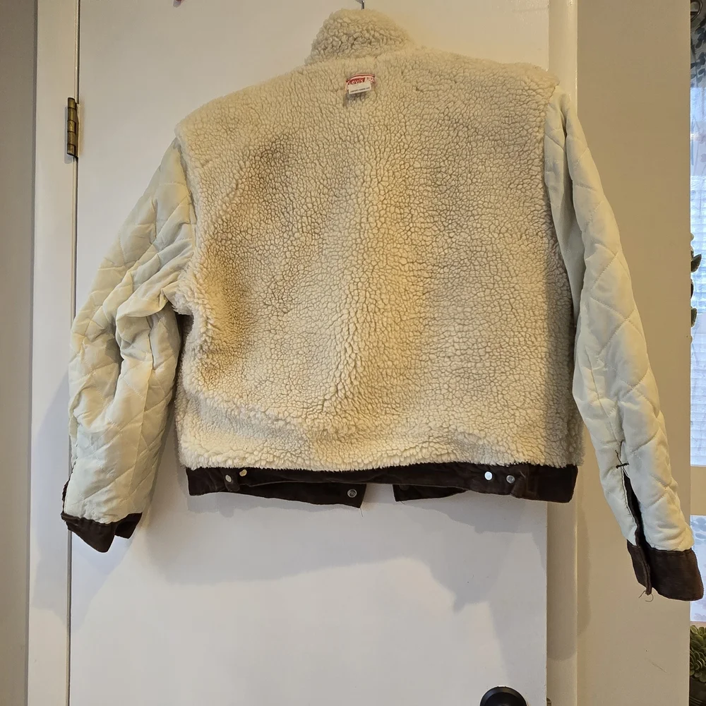 VTG 70s Levis Corduroy Sherpa Lined Jacket Brown Mens 44 - Picture 12 of 14